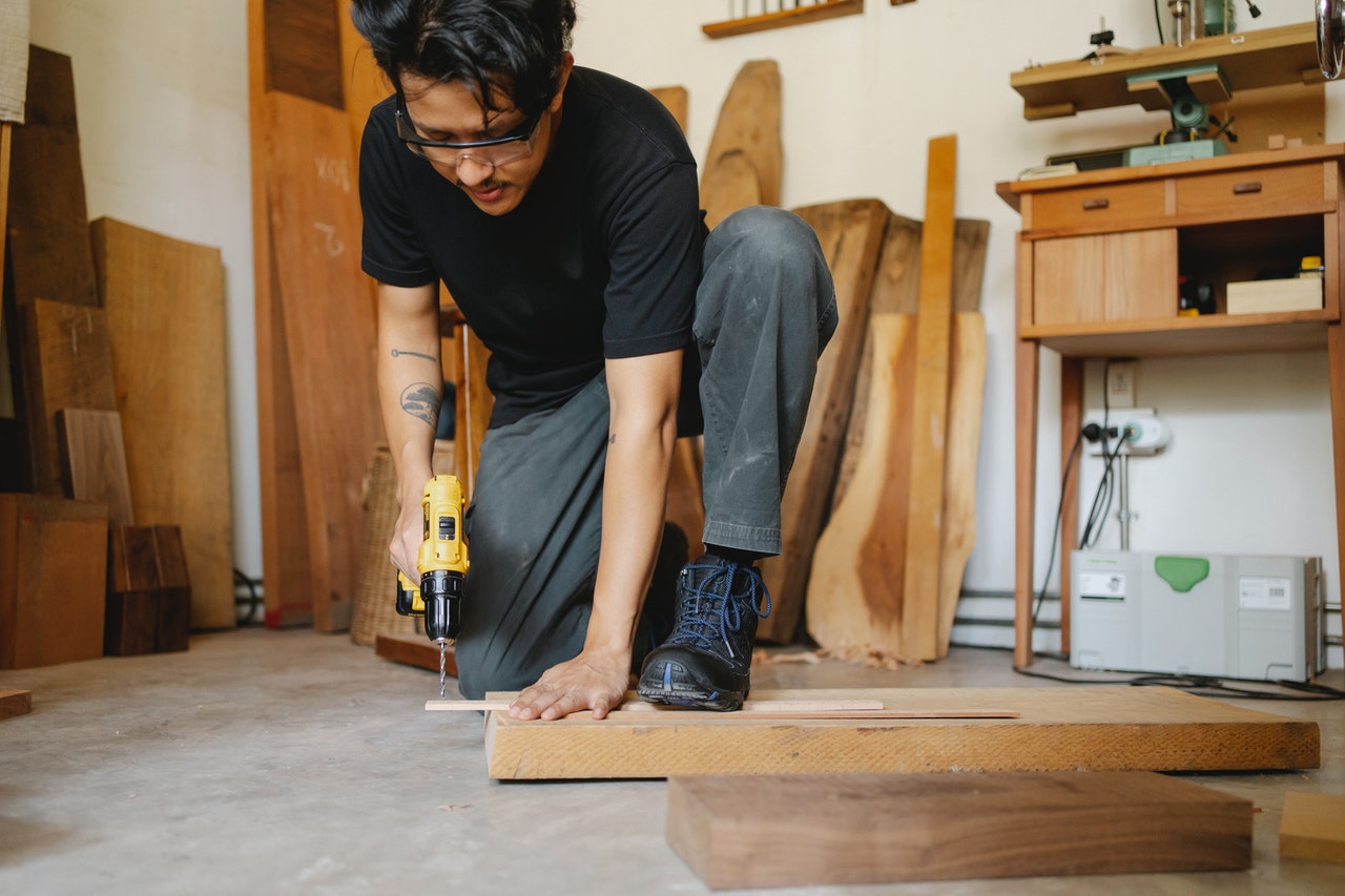 Man working on design